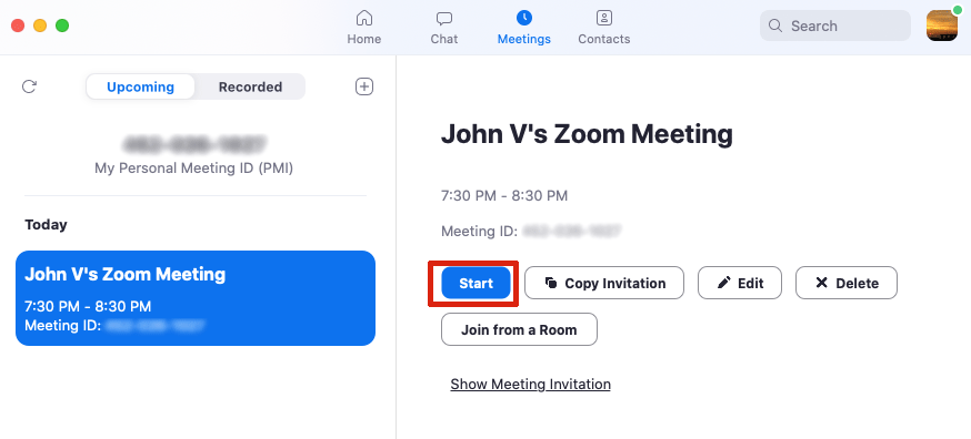 Zoom Host Meeting